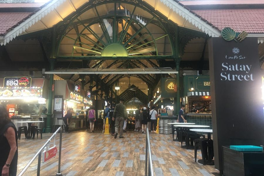 a bustling food court