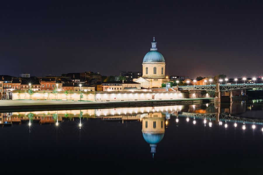 The Garonne River at night