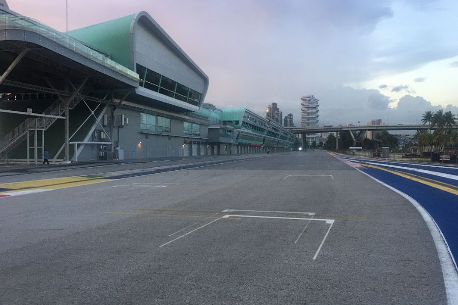 The starting grid of the F1 Singapore Grand Prix.