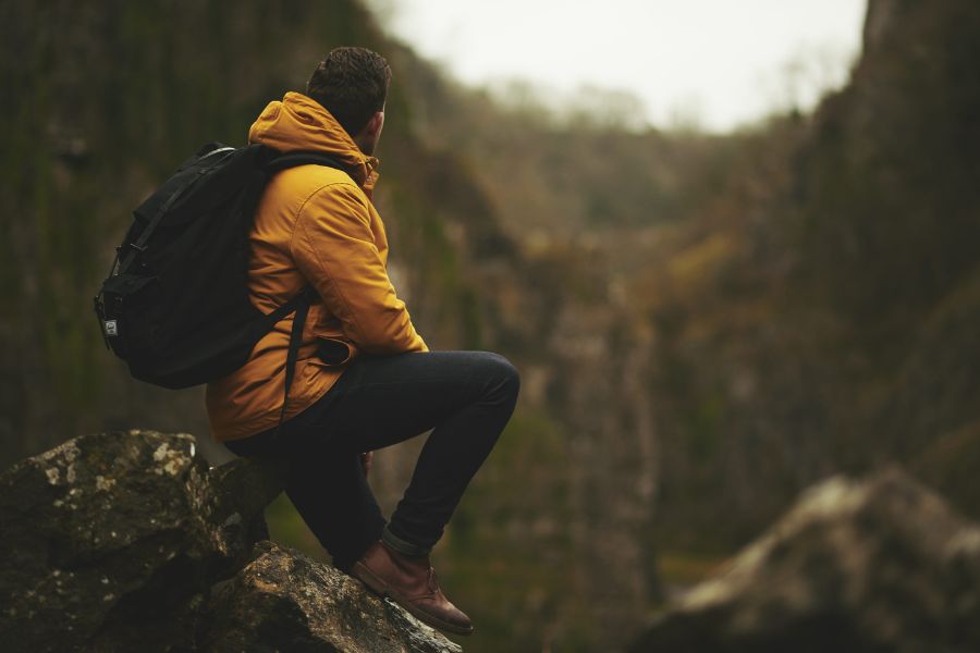 male hiker, English countryside