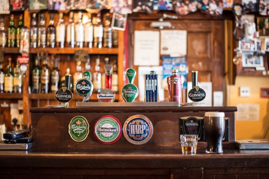 beer taps in a pub