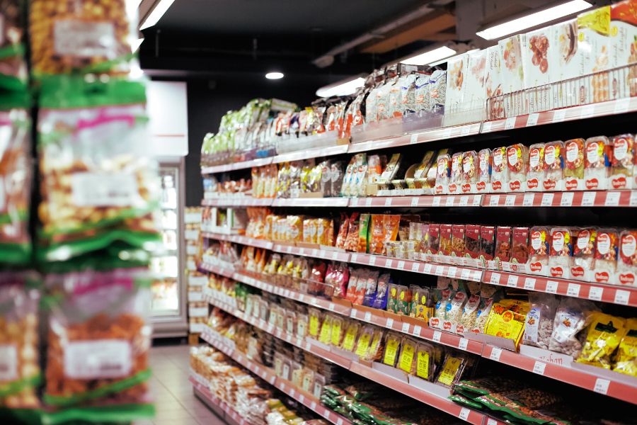 a grocery aisle 