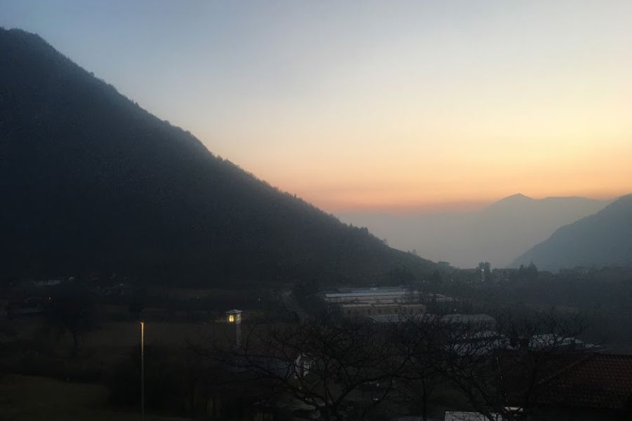 Italian hills at sunset