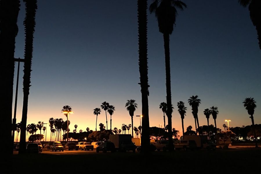 Mission Beach at sunset.