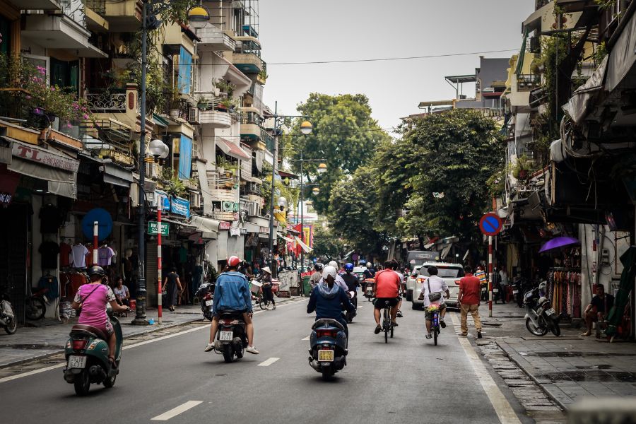 busy city street