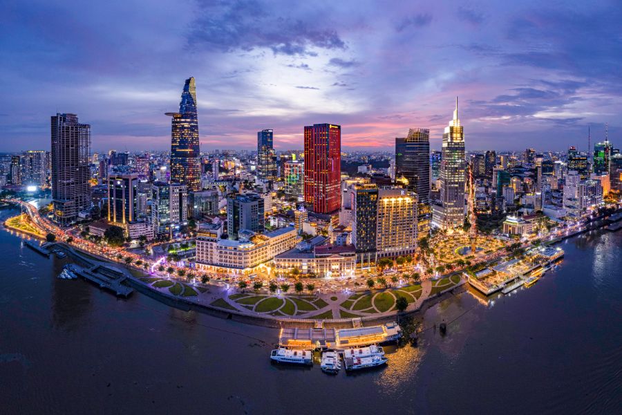 Ho Chi Minh City skyline at night