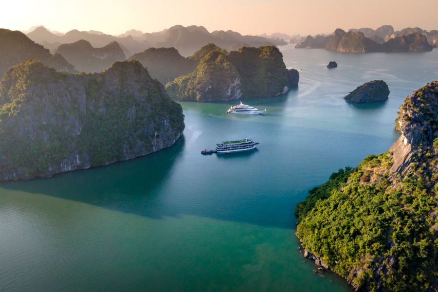 towering limestone islands and waterways 