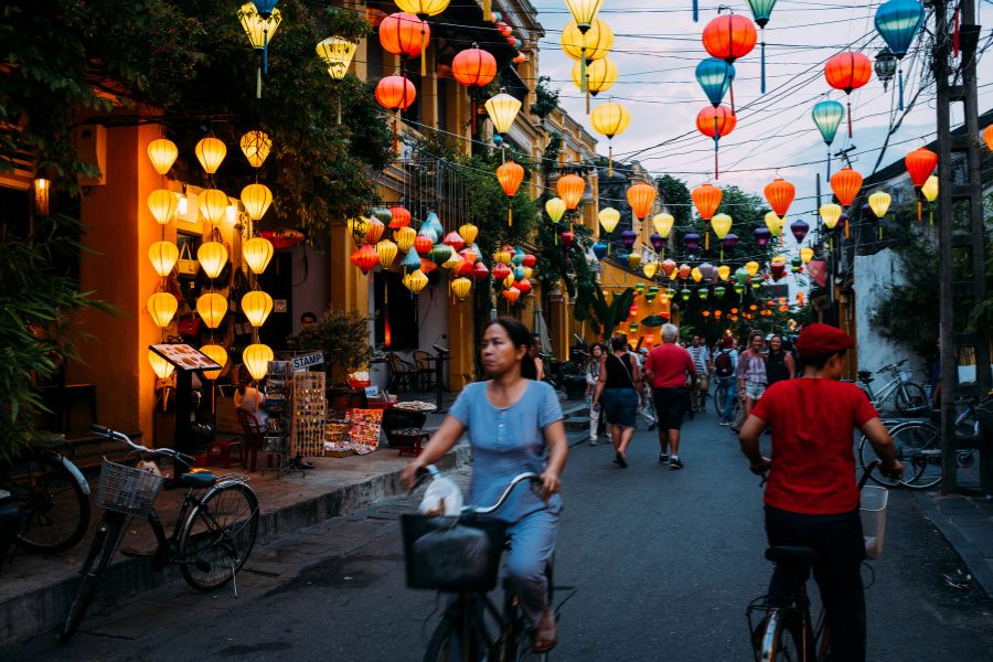 lantern lined street