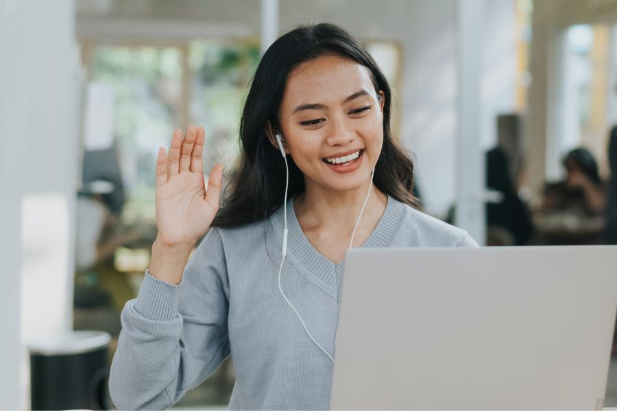 woman on video call