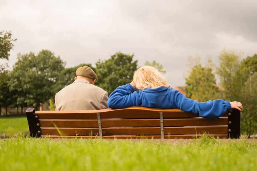 couple on park bench