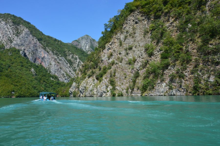 Clear blue waters and hills