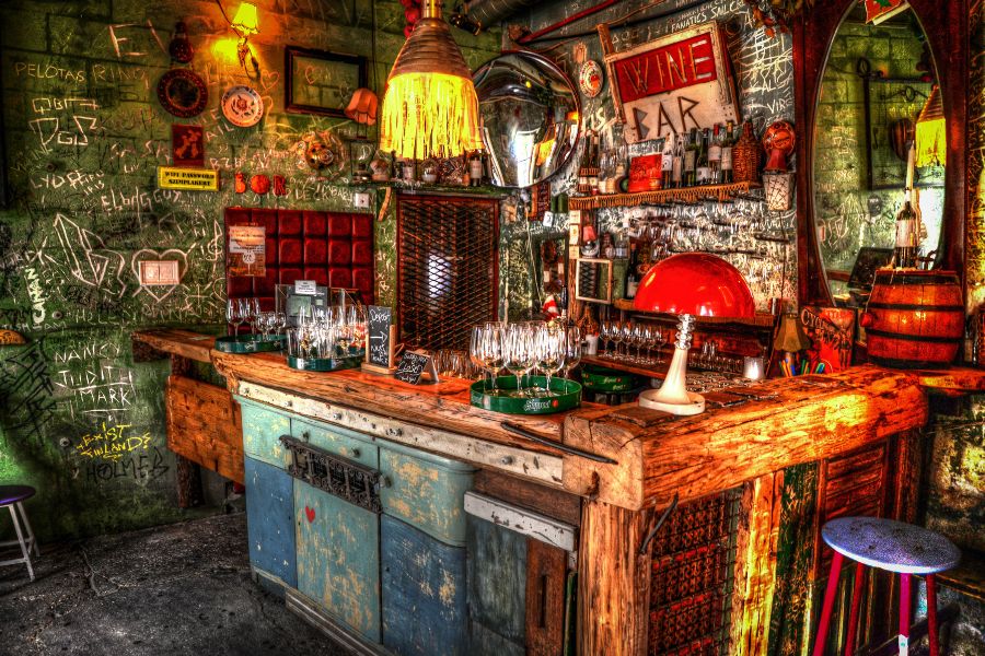 crazy old retro bar