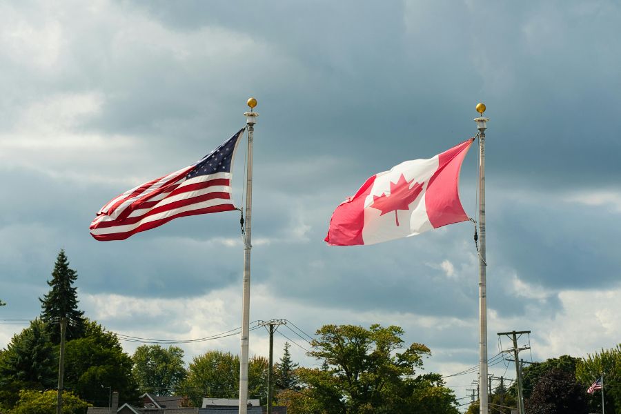 USA and Canada Flags